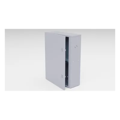 Gabinete para instalación de 2 Baterías , Fabricado en Lámina Galvanizada, Accesorios para poste (No incluidos)