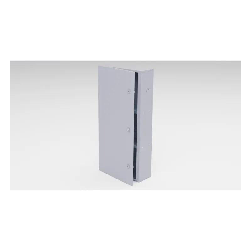 Gabinete para instalación de 3 Baterías , Fabricado en Lámina Galvanizada, Accesorios para poste (No incluidos)