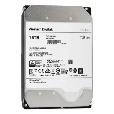 Disco Duro Enterprise 16 TB / Wester Digital (WD) / Serie Ultrastar / Recomendado para Data Center y NVRs de Alta Capacidad / Alto Performace