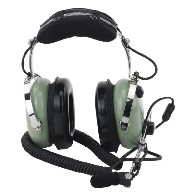 Auriculares de aviación, con micrófono, sobre la cabeza, helicóptero