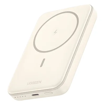 Power Bank MagSafe de 10000mAh | 20W | Carga Inalámbrica y por Cable USB-C | Sistema de Protección Inteligente | Tecnología de Carga Rápida | Ultra Delgado | Ultra ligero | Compatible con iPhone 15/14/13/12 | Color Beige.