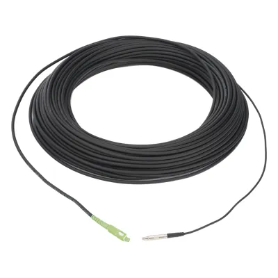 Rollo de Fibra Óptica Drop Redonda G657A2 Monomodo Simplex de 50 Metros (164 Pies) con Conectores SC/APC-SC/APC para Instalaciones Aéreas, Subterráneas o a la Intemperie
