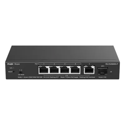Switch Administrable Capa2 PoE+ con 5 puertos Multi-Gigabit 2.5Gb, hasta 70w PoE