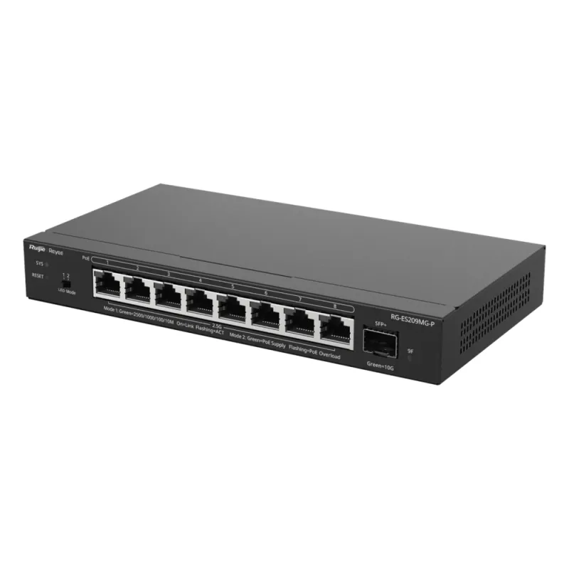 Switch Administrable Capa 2 con PoE+ Multi-Gigabit, 8 puertos 2.5Gb y 1 SFP+ 10G, hasta 130w