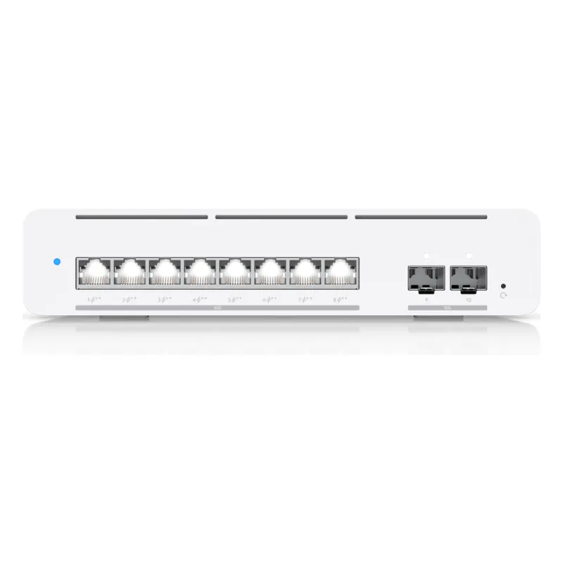 USW Pro XG 8 PoE Switch PoE++ Capa 3 Etherlighting™ de 8 Puertos 10GbE (Todos PoE++) y 2 Puertos SFP+ con Disponibilidad PoE de 155W