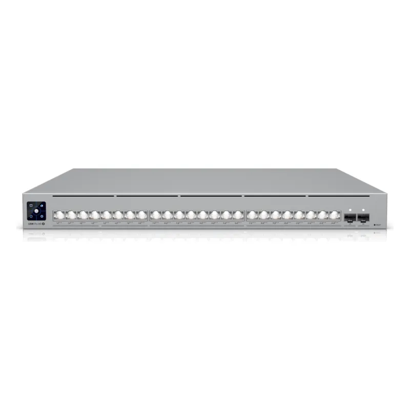 UniFi Switch USW-Pro-XG-24-PoE / Capa 3 / 24 puertos PoE+++ (16 × 10 GbE, 8 × 2,5 GbE) + 2 puertos SFP28 25 G / 720 W PoE total