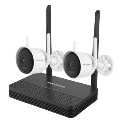 Kit IP Inalámbrico 2 Megapixel (1080p) / NVS 4 Canales / 2 Cámaras Bala para Exterior con Lente 2.8 mm y Dual Light (30 mts IR + 20 mts Luz Blanca) / Audio Bidireccional (Micrófono y Bocina) / Soporta Micro SD de 512 GB