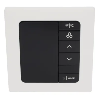 INNCOM e7 EMS / Termostato de Gestión Energética / 100-277 VAC / FCU 2 y 4 Tubos / BACnet MS/TP y Wi-Fi / Sensor PIR / Blanco Hielo