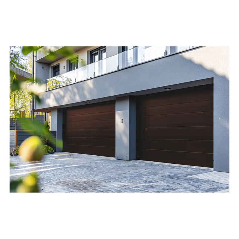 Sección para puerta de Garage / Lisa / Imitacion Madera / BLACK WALNUT/ Para GARAGE208B / Estilo Americana.