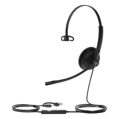 Yealink UH34 Lite Mono Professional con cancelación de ruido, USB-A, indicador de ocupado y listos para usar en centros de llamadas.