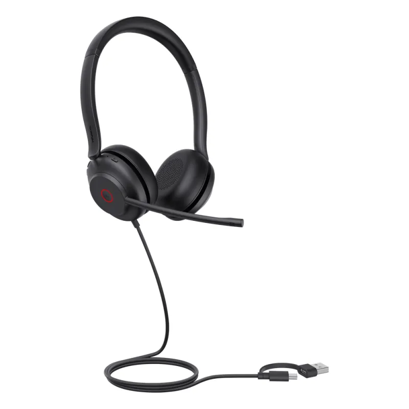 Auriculares Yealink UH35 Dual con cancelación de ruido para UC Cancelación de ruido USB-C/A con indicador de ocupado