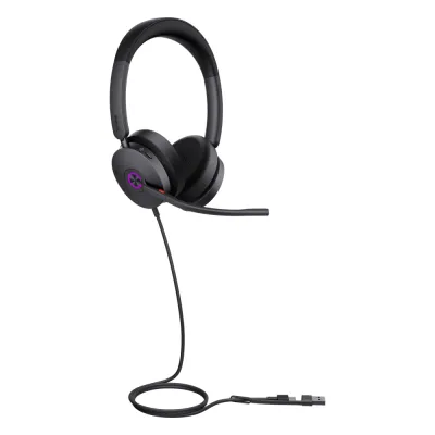 Auriculares Yealink UH48 Dual con cancelación de ruido activa por IA para Microsoft Teams, USB-C/A e indicador de ocupado