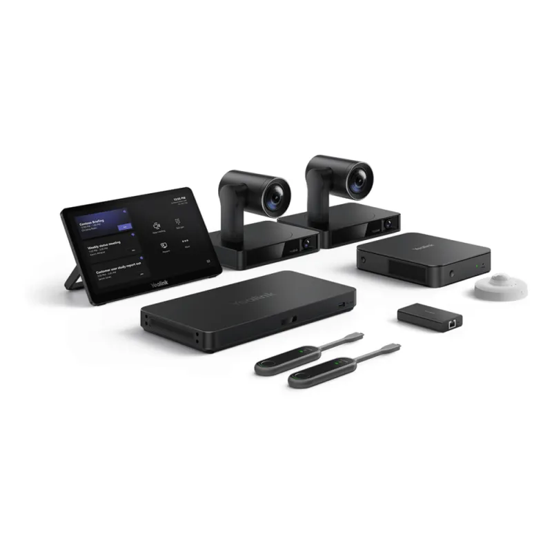 Sistema de Videoconferencia Yealink MVCS90 para Microsoft Teams Rooms ideal para Salas Grandes con Seguimiento Inteligente y Audio Profesional.