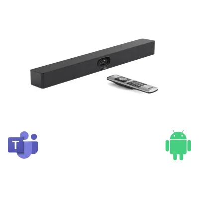 Barra de Videoconferencia Yealink A40 para Salas Medianas con Android Integrado Compatible con Teams Rooms, Zoom Rooms, RingCentral Rooms y BYOD- Incluye Control Remoto VCR11
