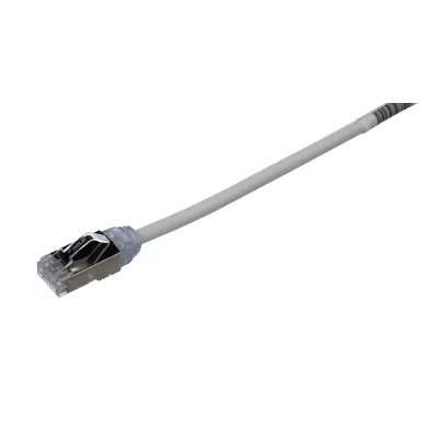 Patch Cord Cat6A, Diametro Reducido 28 AWG, Blindado S/FTP, CM/LS0H, 5 Metros (16.40 Pies), Color Gris