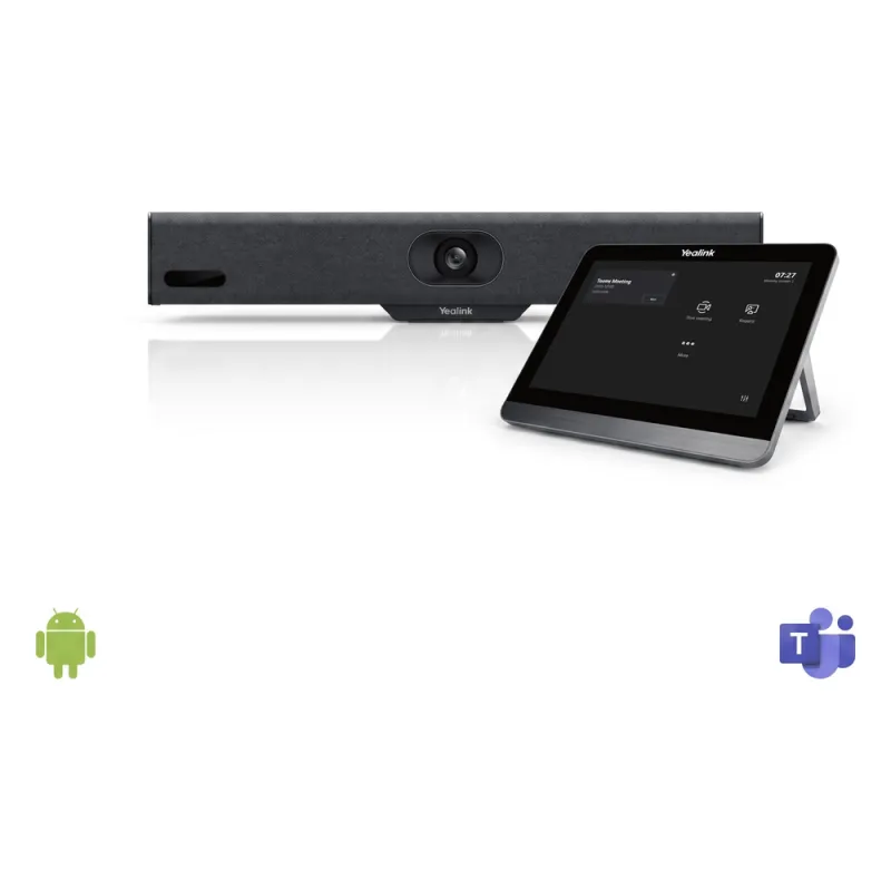 Barra de Videoconferencia A10 de Yealink para Salas Pequeñas con Android Integrado para Microsoft Teams y Modo BYOD - Incluye Panel Touch