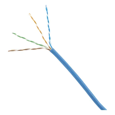 Bobina de Cable UTP 305 Metros (1000 Pies) de Cobre, NetKey, Azul, Categoría 6 (24 AWG), 1000Mbps, LSZH (Bajo Humo, Cero Halógenos), de 4 Pares