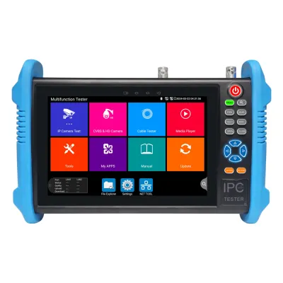 Tester de Video Profesional | Pantalla 7"| Prueba IP/HD/Analógicas | TVI/CVI/AHD/CVBS | IP ONVIF | 4K/8K | H.264/H.265 | HDMI | PTZ | Scanner IP | TDR | Salidas 12V/24V/PoE | Activación Simultanea.