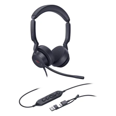 Yealink UH44 Dual, versión UC, cancelación de ruido con IA USB-C/A con indicador de ocupado