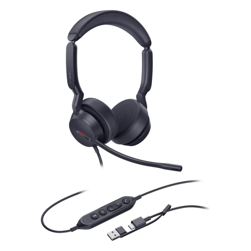 Yealink UH44 Dual, versión UC, cancelación de ruido con IA USB-C/A con indicador de ocupado