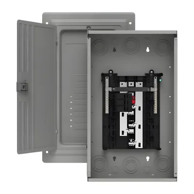 Centro de carga trifásico 3 Fases, 4 Hilos para interruptores QP, de 12 polos - 24 circuitos, 120/240vca, Barras de aluminio 100 Amp, Nema 1, uso interior. Incluye tapa.