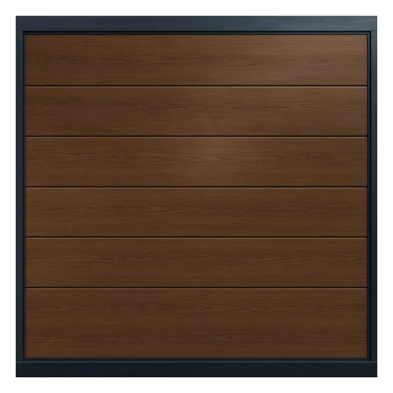 Puerta de Garage de Alta Calidad / Linea Central / Imitacion madera / oscura / 8x8 pies / AISLADA / Estilo Americana.