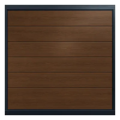 Puerta de Garage de Alta Calidad / Linea Central / Imitacion madera / oscura / 18x7 pies / AISLADA / Estilo Americana.