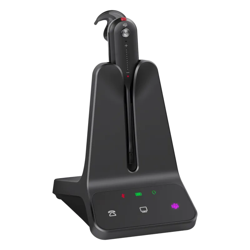 Auriculares mono Yealink WH63 E2 edición MS/ Base DECT/ Cancelación de ruido con 2 micrófonos/ Tres estilos de uso