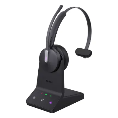 Auriculares mono Yealink WH64 edición MS/ Base DECT y auriculares con Bluetooth integrado/ Cancelación de ruido con 3 micrófonos/ Hasta 32 horas de conversación