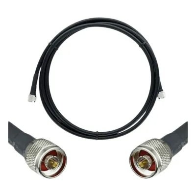 Jumper Coaxial de 50 Ohm con Cable Wilson-400 | Conector N Macho en los Extremos | 9.14 Metros (30 Pies) de Longitud.