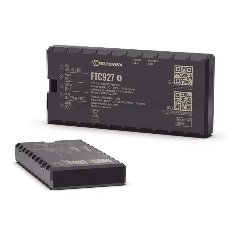 Rastreador GPS Vehicular 4G LTE Cat 1 / Precisión GNSS Mejorada / Dead Reckoning / Bluetooth® 5.4 LE / Detección de Jammer y Bloqueo Remoto / Compatibilidad con Beacons y Eye Sensor / Batería de Respaldo 170 mAh