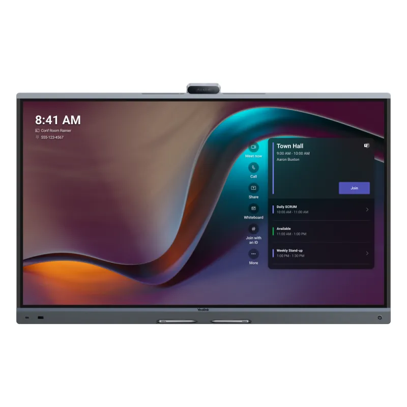 Yealink MeetingBoard 65 Pro Pantalla Interactiva 4K UHD de 65" con IA, Triple Cámara de 50 MP, Compatible con Microsoft Teams Rooms y Zoom Rooms