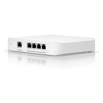 USW Flex XG Switch Capa 2, Compacto de 4 Puertos 10GbE, Puede ser Alimentado por un Puerto GbE PoE+ o con un Adaptador 5 Vcc USB-C