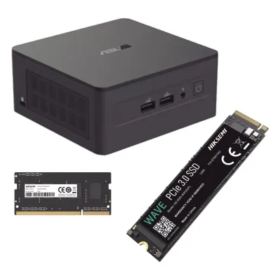 Kit / Mini PC NUC Barebone / Core i5 -1340P (13 Gen) / WiFi 6 y 2.5 GbE / Bluetooth / 16 GB RAM / 512 GB SSD / Sin S.O. / 4 Monitores / Incluye Fuente
