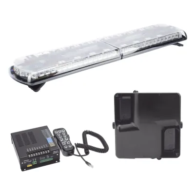 Kit de Sirena Vehicular H2 Covert, Bocina ultradelgada y Torreta 48" Serie 12 con 130 LED, dual color rojo/azul/claro/ambar, ideal para equipar unidades de policia