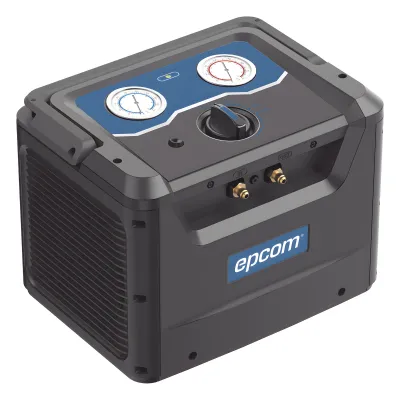 Máquina Recuperadora de Refrigerante REC7 / Compresor Sin Aceite Pistón Simple / 38.5 bar (558 psi) / Motor DC Sin Escobillas 1 HP / Operación Un Botón / Recuperación Vapor 0.22-0.25 kg/min / Recuperación L&ia