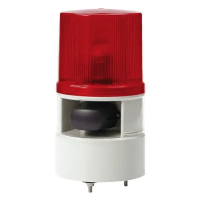 Luces de advertencia color Rojo con sirena incorporada con 5 tonos máx. 105 dB en 110-220 VCA