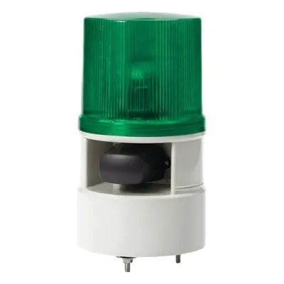 Luces de advertencia color Verde con sirena incorporada con 5 tonos máx. 105 dB en 110 VCA