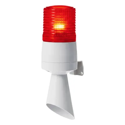 Luz LED con patrones de destello fijo y destellante con buzzer incorporado de alto volumen Máx. 95 dB color Rojo 24 VCD