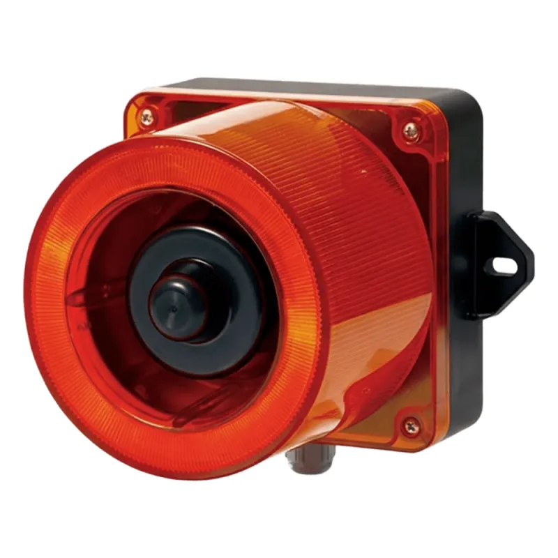 Combinacion de baliza LED color Rojo y sirena electrónica de 31 tonos resistente a la intemperie de volumen máx. 123 dB a 110-220 VCA