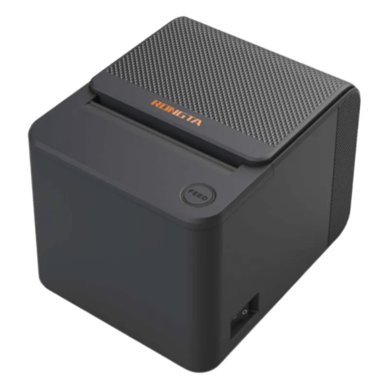 Impresora Térmica de Recibos 80mm RONGTA / Resolución 203 dpi / Velocidad 200 mm/s / Ancho de Impresión 72 mm / Interfaces USB / Compatibilidad ESC/POS / Caja de Efectivo 24V / Certificaciones CCC-CE-FCC/ No incluye fuente de alimenta