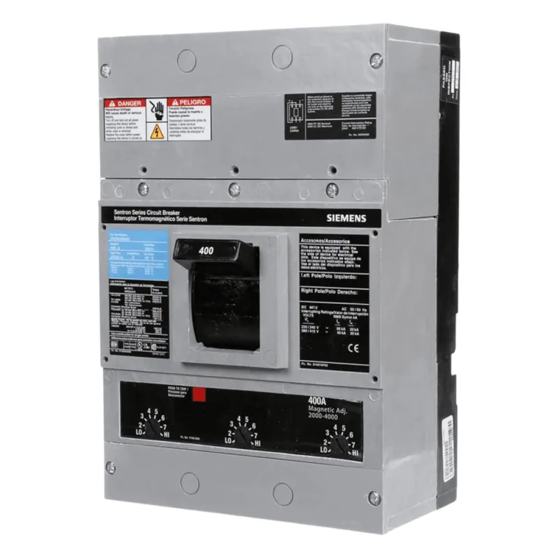 Interruptor Termomagnético 600V 3X400A, Sin zapatas principales.