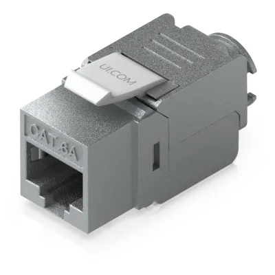 Keystone Jack Cat6A Tipo Toolless para Terminación sin Herramientas, Instalación Snap-In en Patch Panel, Paquete con 12 Piezas