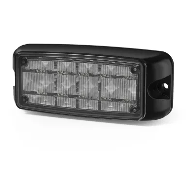 Luz de Advertencia de 10 LED, Rojo/Azul, 5x2 Pulgadas, Lente Transparente, Bisel Negro