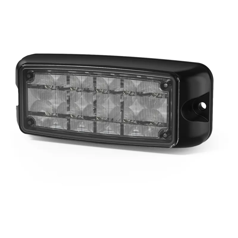 Luz de Advertencia de 10 LED, Rojo/Azul, 5x2 Pulgadas, Lente Transparente, Bisel Negro