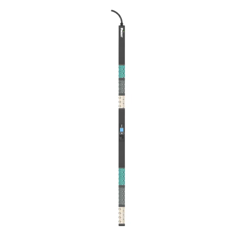 PDU EL2P Inteligente Monitoreable (MI) para Distribución de Energía, Enchufe de Entrada IEC 60309 3P+N+E 6h 16A (IP44), 21 Salidas C13/C15 y 21 C13/C15/C19/C21, de Instalación Vertical, 230 Vca, 16 Amp