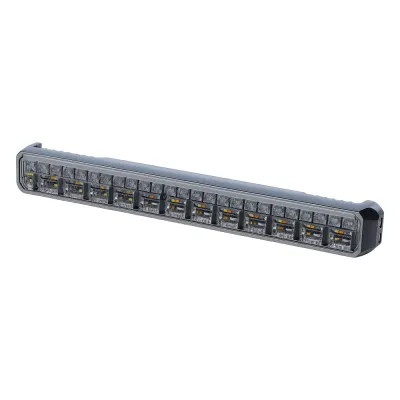 Luz Auxiliar de 45 LED, Top Rojo, Tricolor Rojo/Azul/Blanco, 11.42", Lente Transparente, SAE
