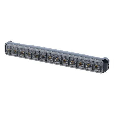 Luz Auxiliar de 45 LED, Top Rojo, Tricolor Rojo/Ambar/Blanco, 11.42", Lente Transparente, SAE