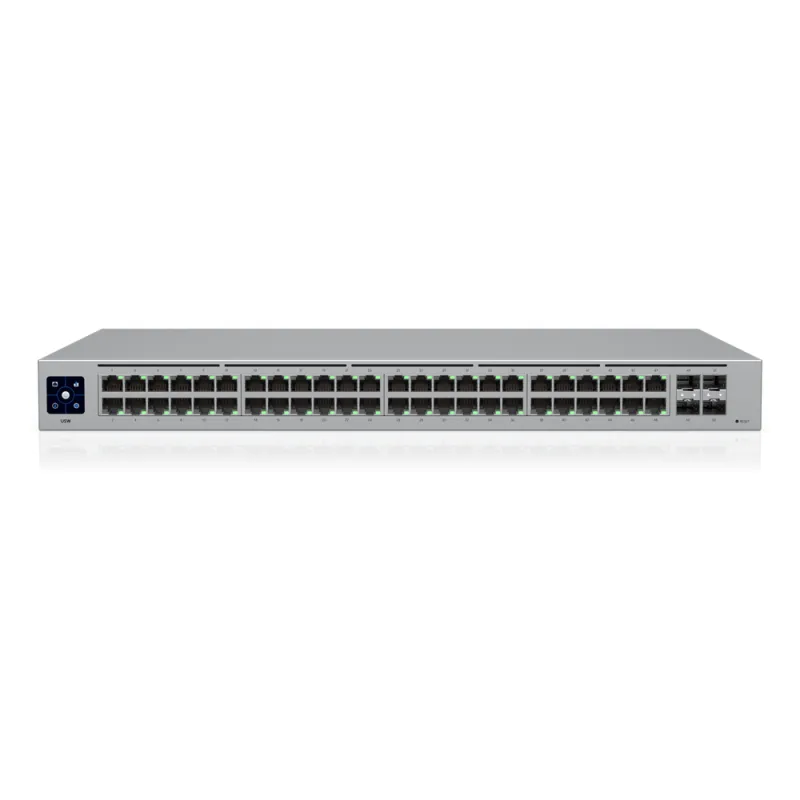 USW-48 — Switch Layer 2 de 48 Puertos GbE + 4 Puertos SFP con Diseño Fanless para Funcionamiento Totalmente Silencioso
