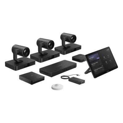 Sistema de Videoconferencia MVC-S98-C5U-004 de Yealink diseñado para Salas Extra Grandes con Triple Cámara Inteligente y Funciones Avanzadas de IA